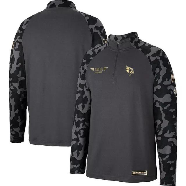 Mens Colosseum Charcoal Iowa State Cyclones OHT Military Appreciation Long Range Raglan Quarter-Zip Jacket Product Image