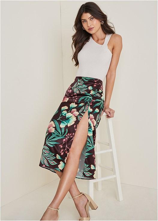 Stretch Slit Midi Skirt Product Image