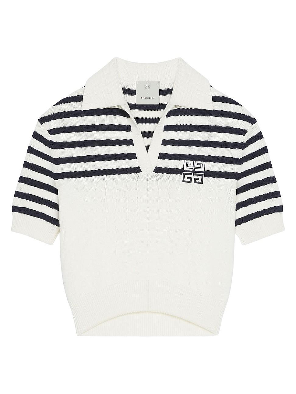 Womens 4G Striped Polo Sweater Product Image