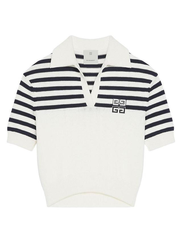 Womens 4G Striped Polo Sweater Product Image