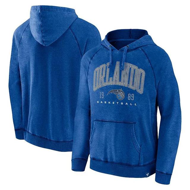 Mens Fanatics Branded Heather Blue Orlando Magic Foul Trouble Snow Wash Raglan Pullover Hoodie Product Image