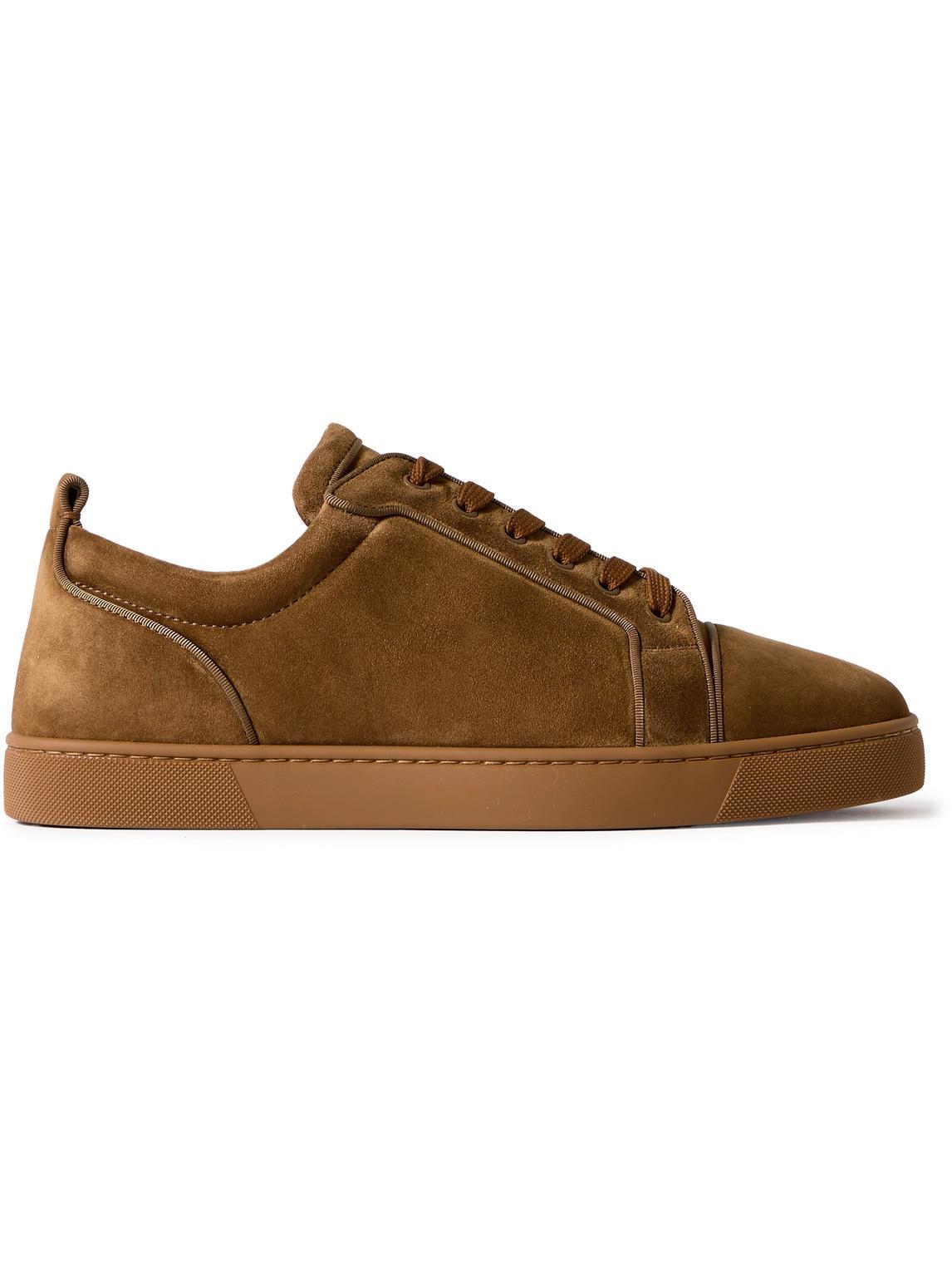 CHRISTIAN LOUBOUTIN Men's Louis Suede Red Sole Sneakers In Brown Product Image