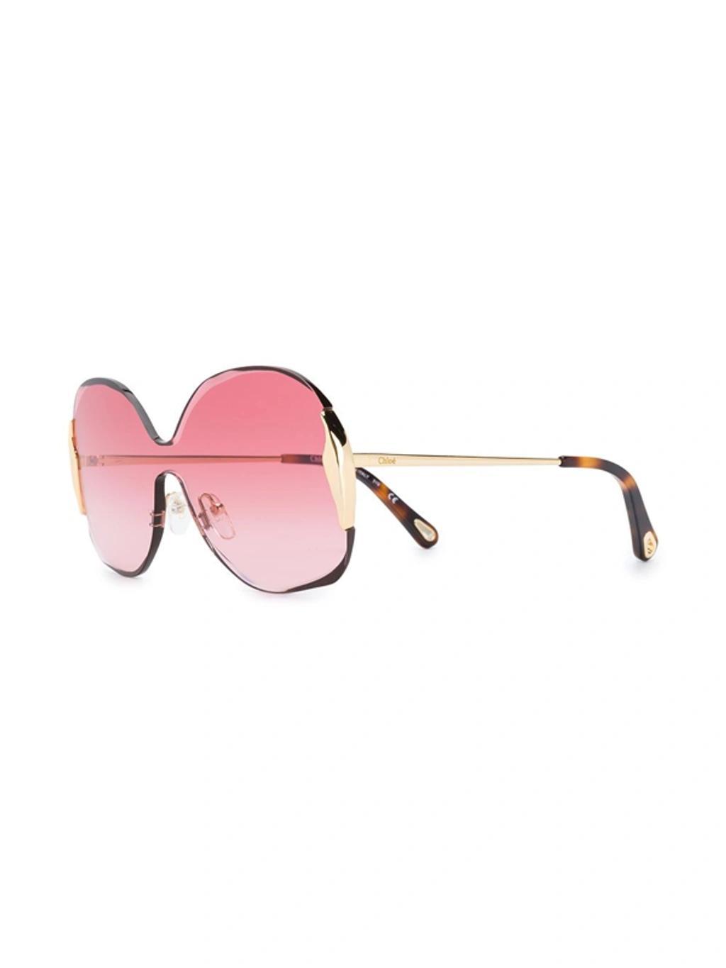 Two-tone Oversized Frame Sunglasses In Gold Product Image