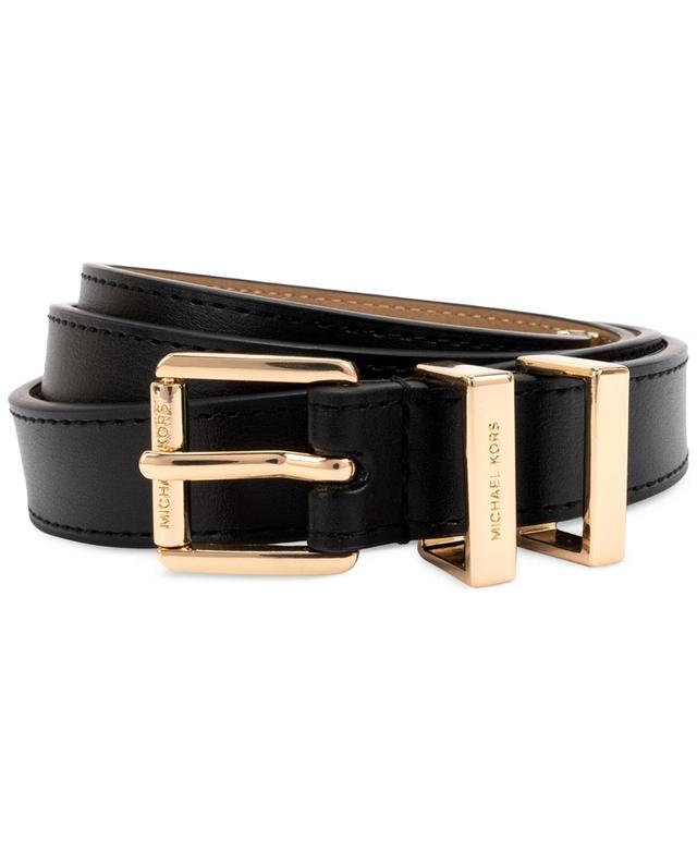 Michael Michael Kors Womens Metal Loop Leather Belt - Black Product Image