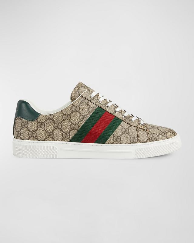 Men's Gucci Ace Low-Top Sneakers with Web Product Image