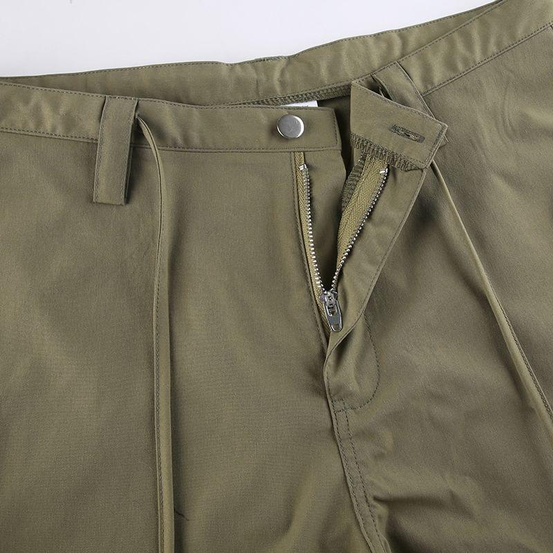 Low Rise Plain Flared Cargo Pants Product Image