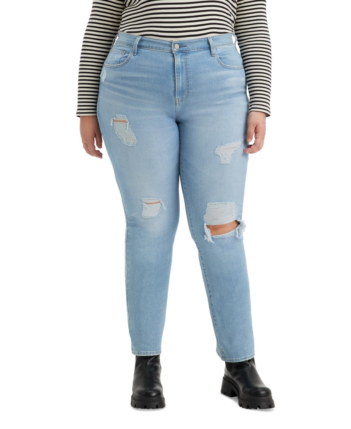 Levis Plus Size 724 High Waisted Straight Leg Denim Jeans Product Image