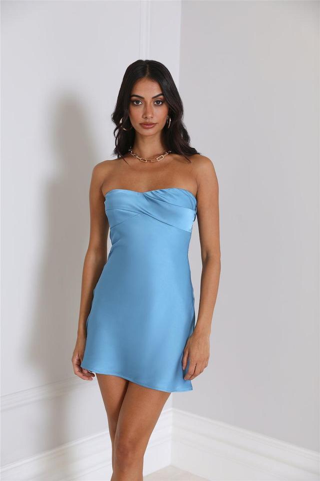 Style Slip Satin Mini Dress Blue Product Image