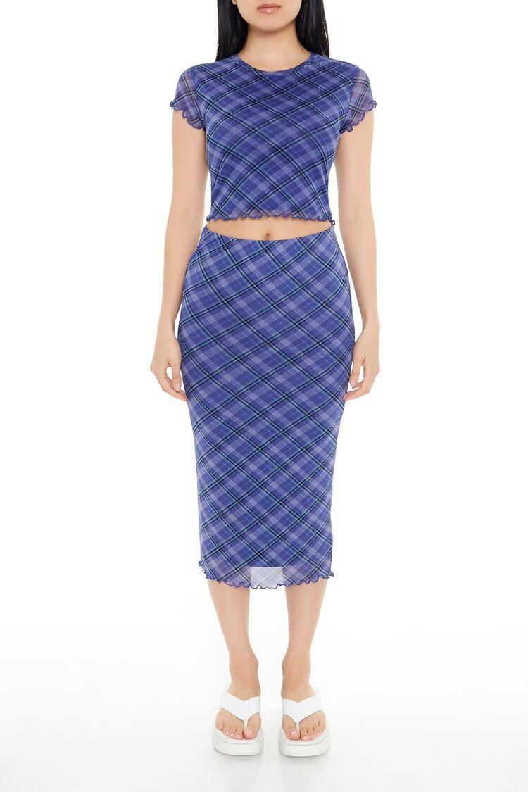 Plaid Mesh Maxi Skirt | Forever 21 product image