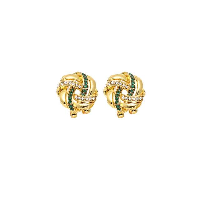 Sohi Womens Gold Twisted Stud Earrings Product Image