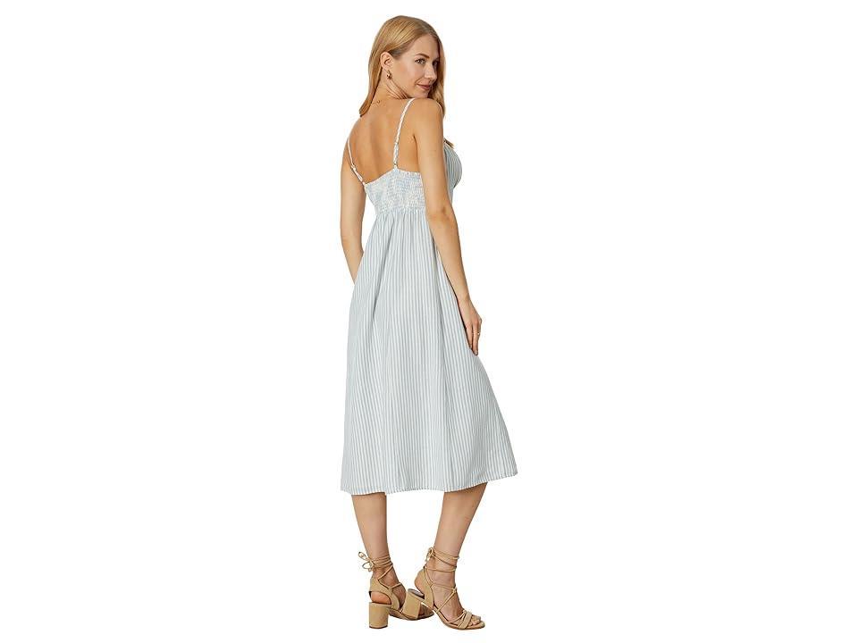 Lucky Brand Denim Striped Midi Dress Stripe) Women's Dress Product Image