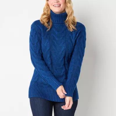 St. John's Bay Womens Turtleneck Long Sleeve Pullover Sweater Product Image