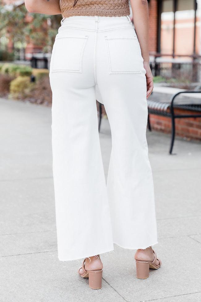 Heard A Rumor White Wide Leg Jeans Product Image