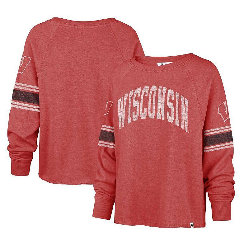 Womens 47 Wisconsin Badgers Allie Modest Raglan Long Sleeve Cropped T-Shirt Product Image