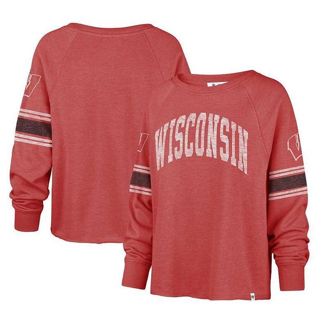 Womens 47 Wisconsin Badgers Allie Modest Raglan Long Sleeve Cropped T-Shirt Product Image