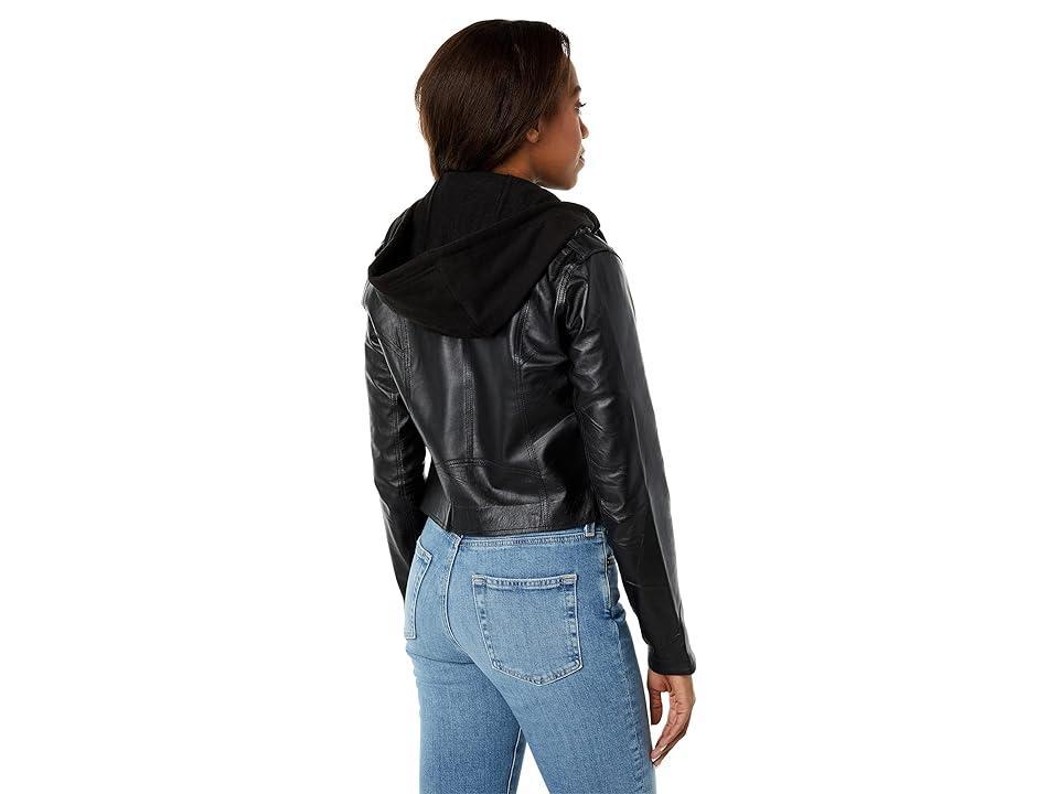 jakett NEW YORK Molly Zip-Out Hood Insert Burnished Leather Black) Women's Jacket Product Image