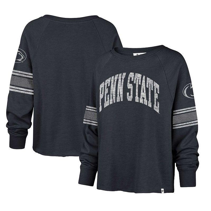 Womens 47 Penn State Nittany Lions Allie Modest Raglan Long Sleeve Cropped T-Shirt Blue product image