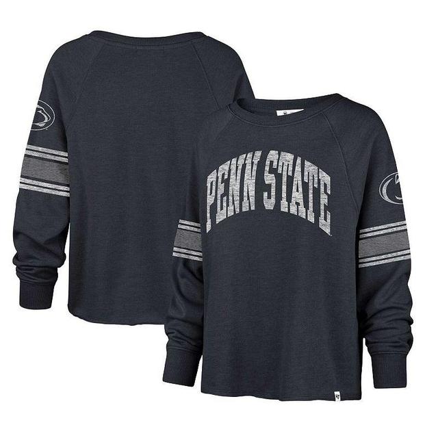 Womens 47 Penn State Nittany Lions Allie Modest Raglan Long Sleeve Cropped T-Shirt Blue Product Image