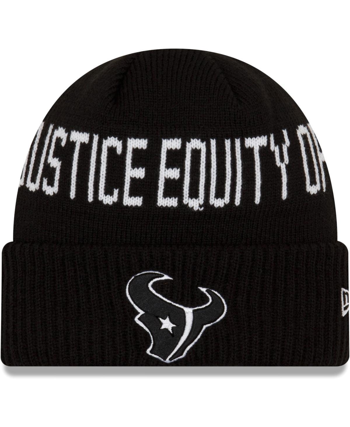 Mens New Era Black Houston Texans Team Social Justice Cuffed Knit Hat Product Image