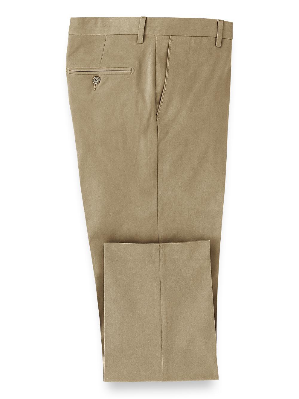 Classic Fit Cotton Stretch Twill Pleated Pants Product Image