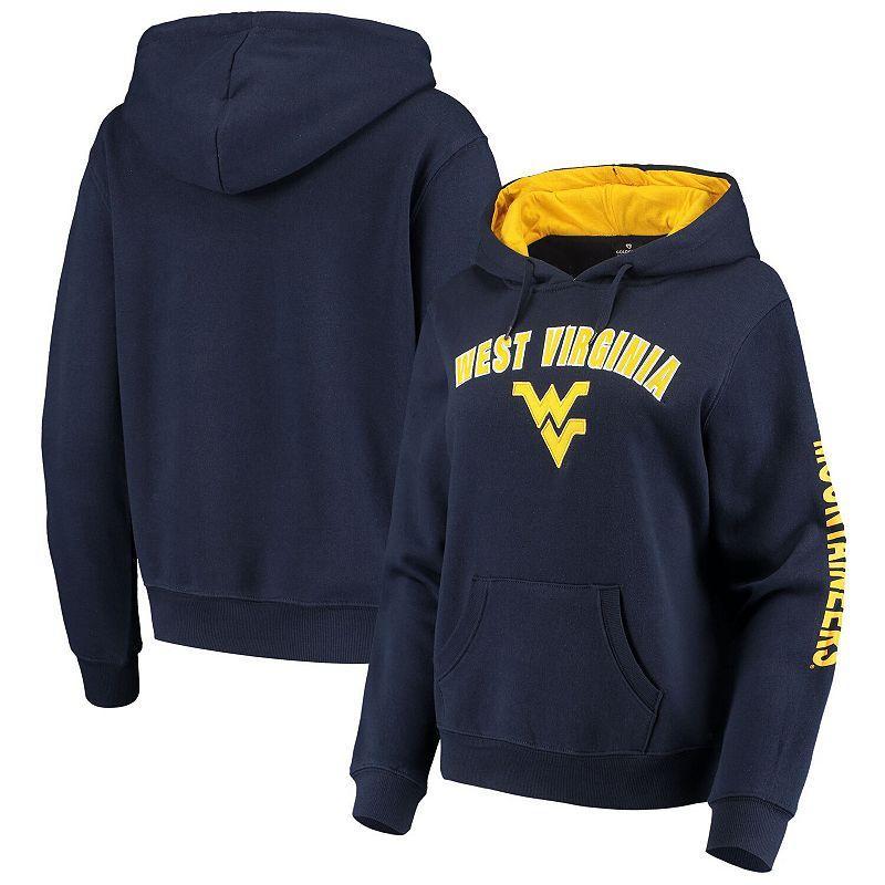 Womens Navy West Virginia Mountaineers Loud and Proud Pullover Hoodie Product Image