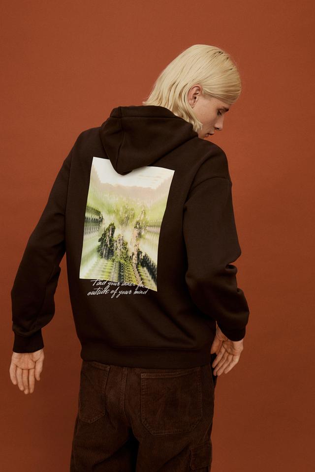 Loose Fit Printed Hoodie Product Image