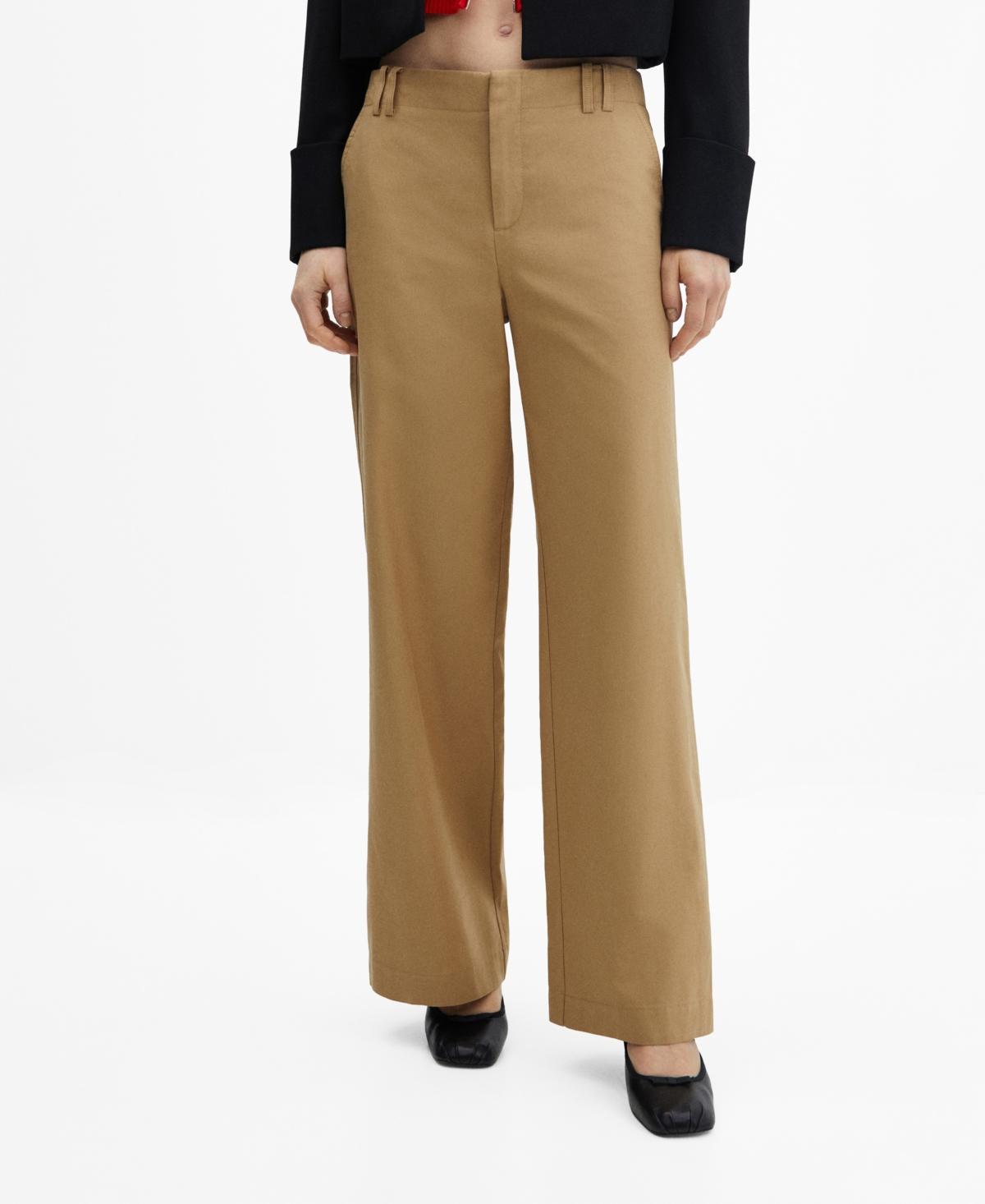 Wideleg lyocell pants - Women | MANGO USA Product Image