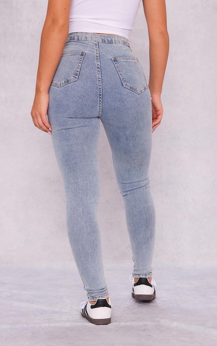 PRETTYLITTLETHING Vintage Wash Disco Skinny Jeans Product Image