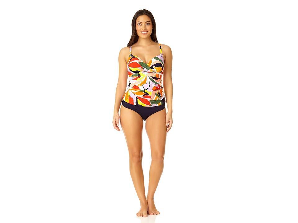 Anne Cole Underwire Surplice Tri Tankini (Multi) Women's Swimwear Product Image