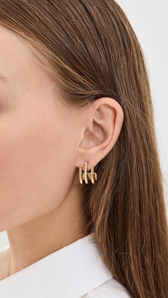 Kenneth Jay Lane Gold Post Huggie Earrings | Shopbop Product Image