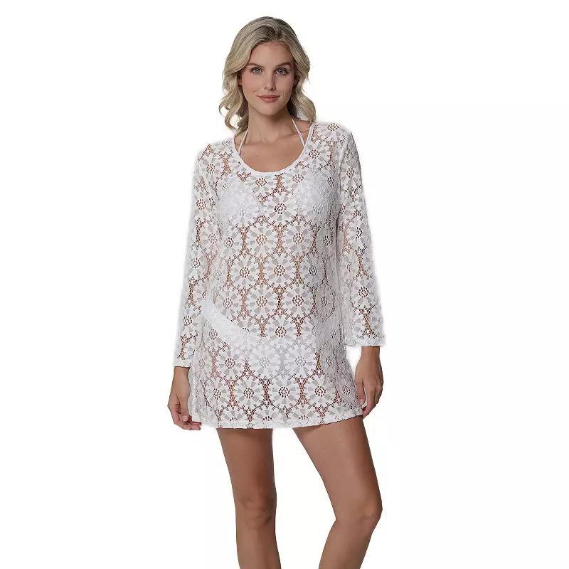 Womens Portocruz Crochet Tunic Swim Cover- Product Image