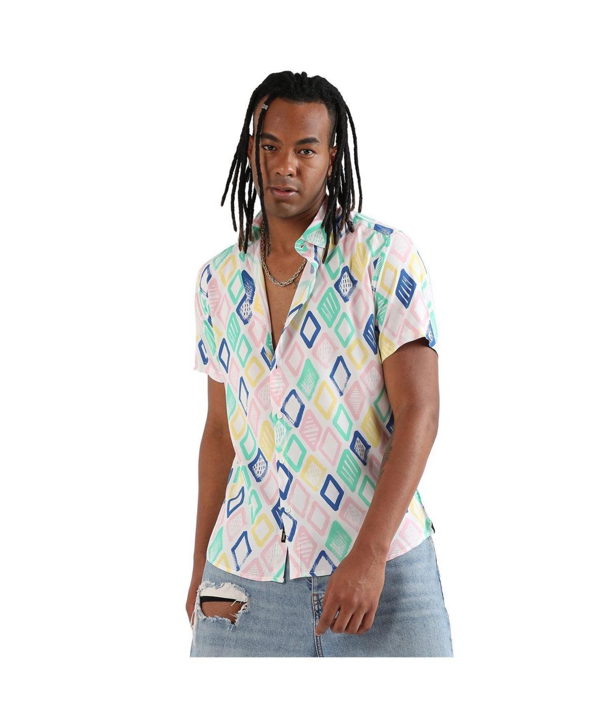 Campus Sutra Mens EcoLiva Rhombus Strokes Shirt Product Image