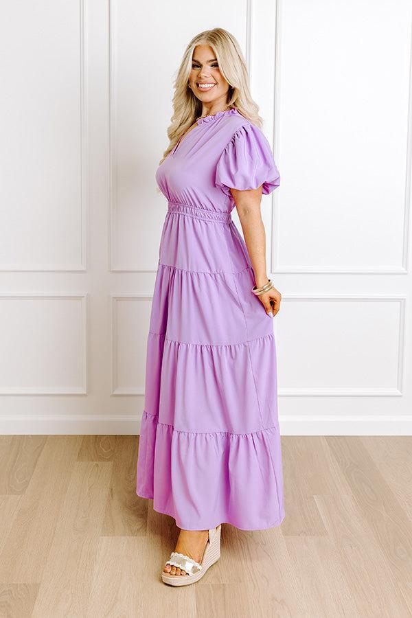 Simply Sweet Maxi Dress in Lavender Curves Product Image