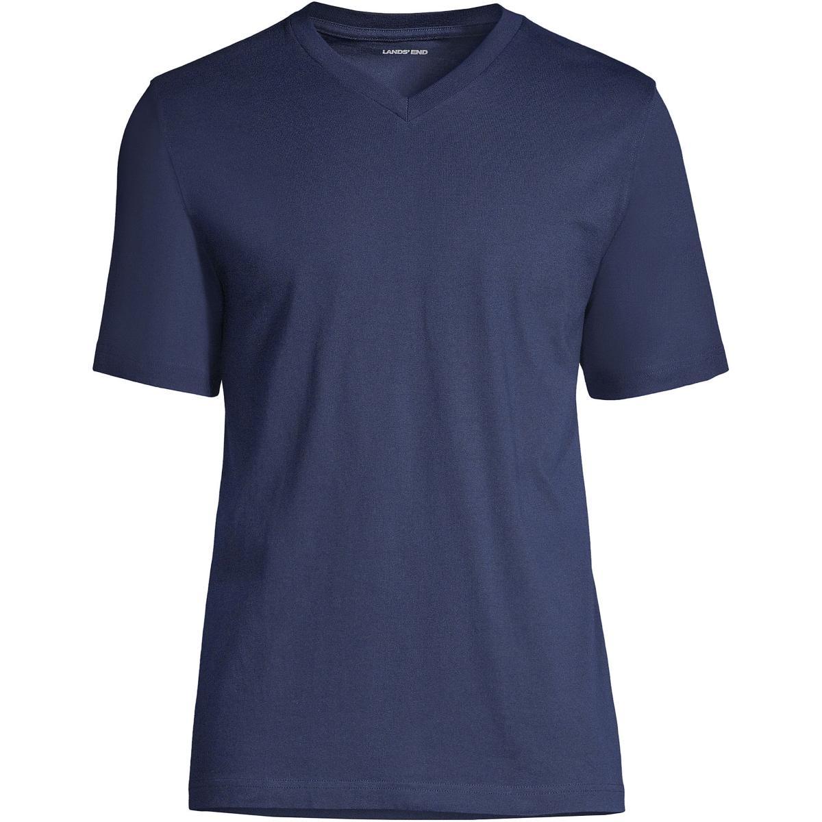 Big & Tall Lands End Super-T V-neck Tee, Mens Radiant Blue Product Image