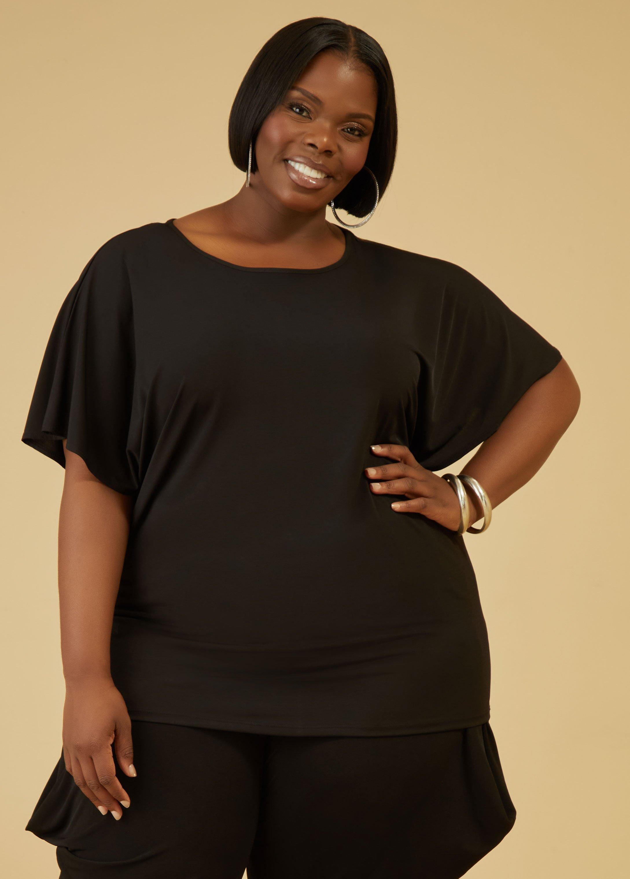 Plus Size Dolman Sleeved Knit Top Ashley Stewart Product Image