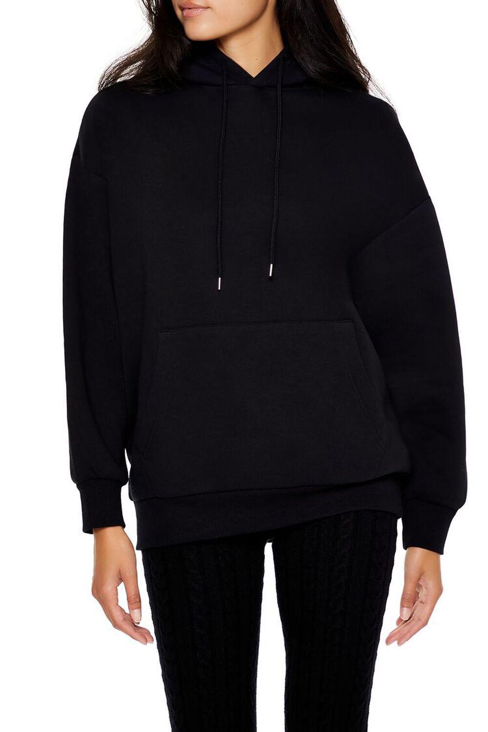 Fleece Drop-Sleeve Hoodie | Forever 21 Product Image