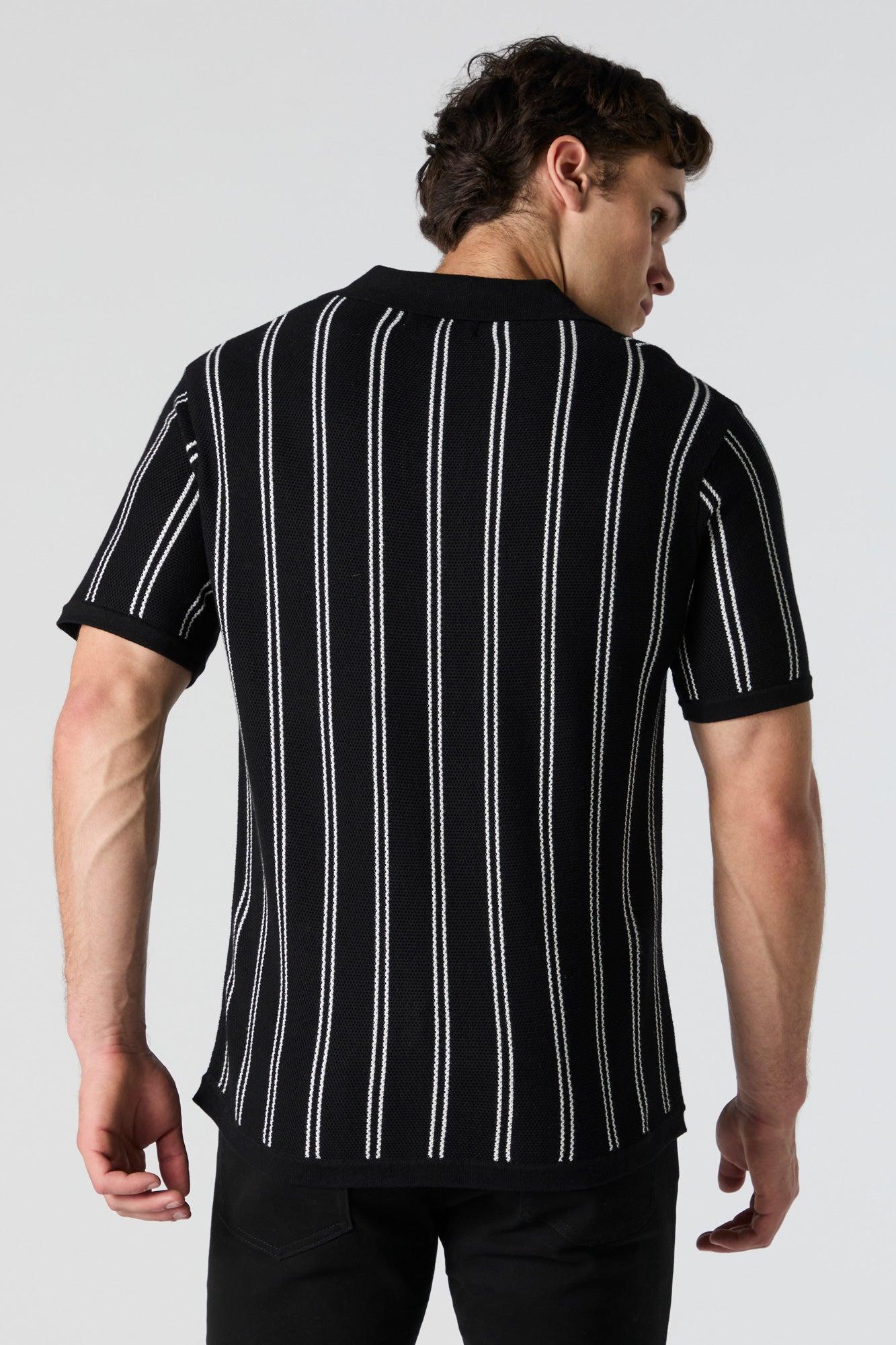 Striped Knit Polo Male Product Image