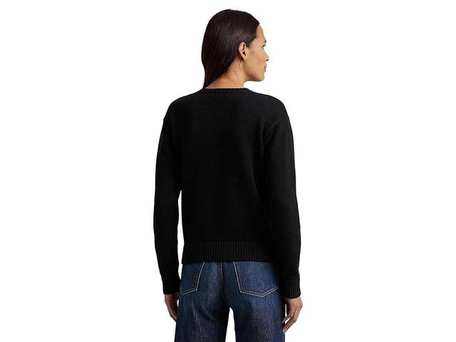 LAUREN Ralph Lauren Petite Intarsia-Knit Crest Cotton-Blend Sweater Women's Sweater Product Image