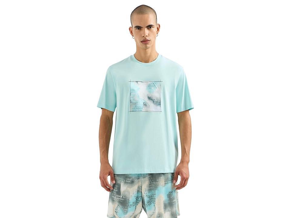 Armani Exchange Camo Jaccard Graphic Short Sleeve T-Shirt (Plume) Men's T Shirt Product Image