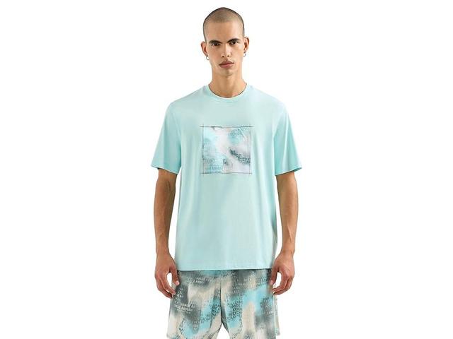 Armani Exchange Camo Jaccard Graphic Short Sleeve T-Shirt (Plume) Men's T Shirt Product Image