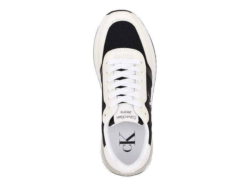 Calvin Klein Womens Piper Lace-Up Platform Casual Sneakers - White, Beige Multi- Manmade Product Image