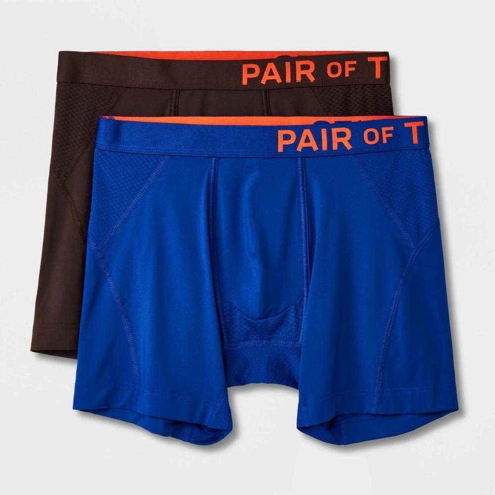 Pair of Thieves Mens SuperCool Boxer Briefs 2pk - Brown/Blue Product Image