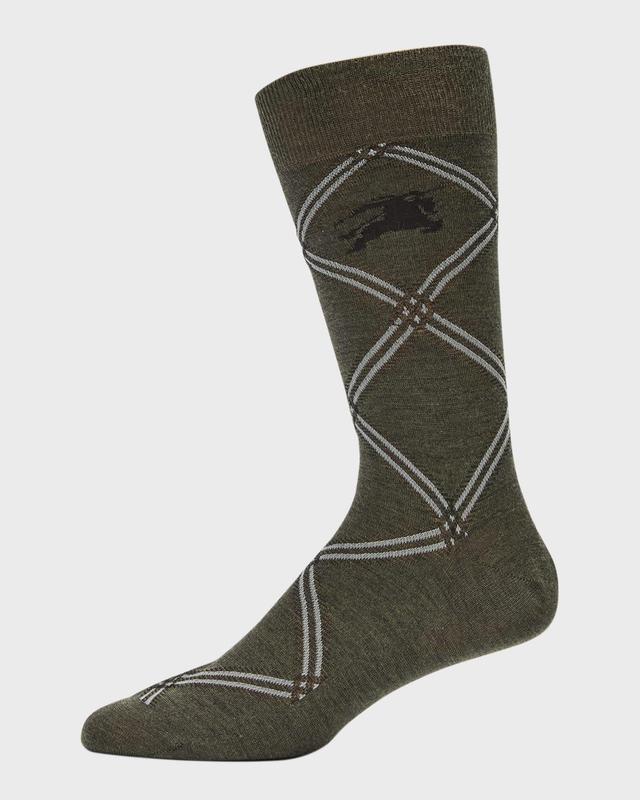 Mens Jacquard EKD Check Crew Socks Product Image