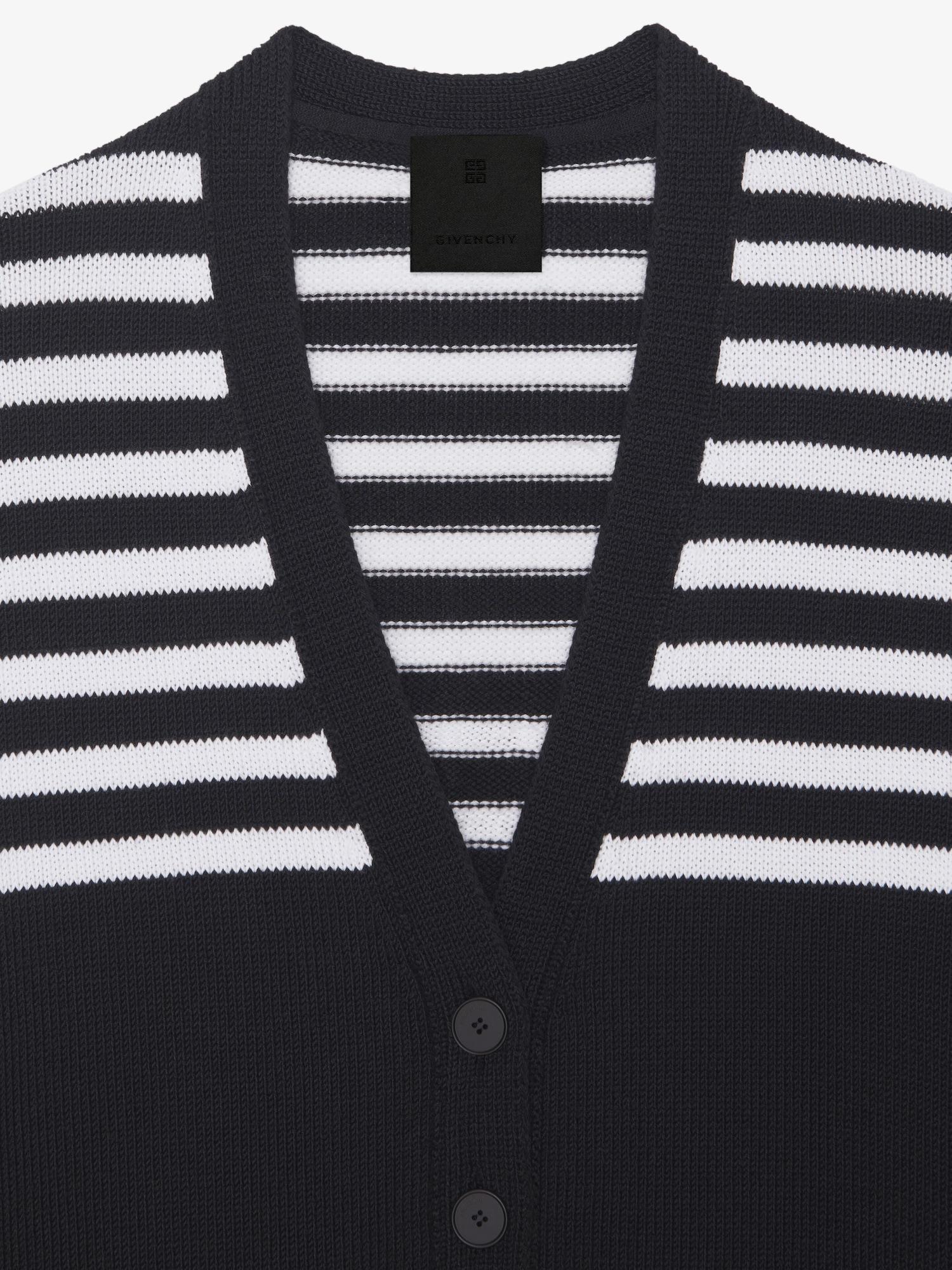 4G striped cardigan in cotton Product Image