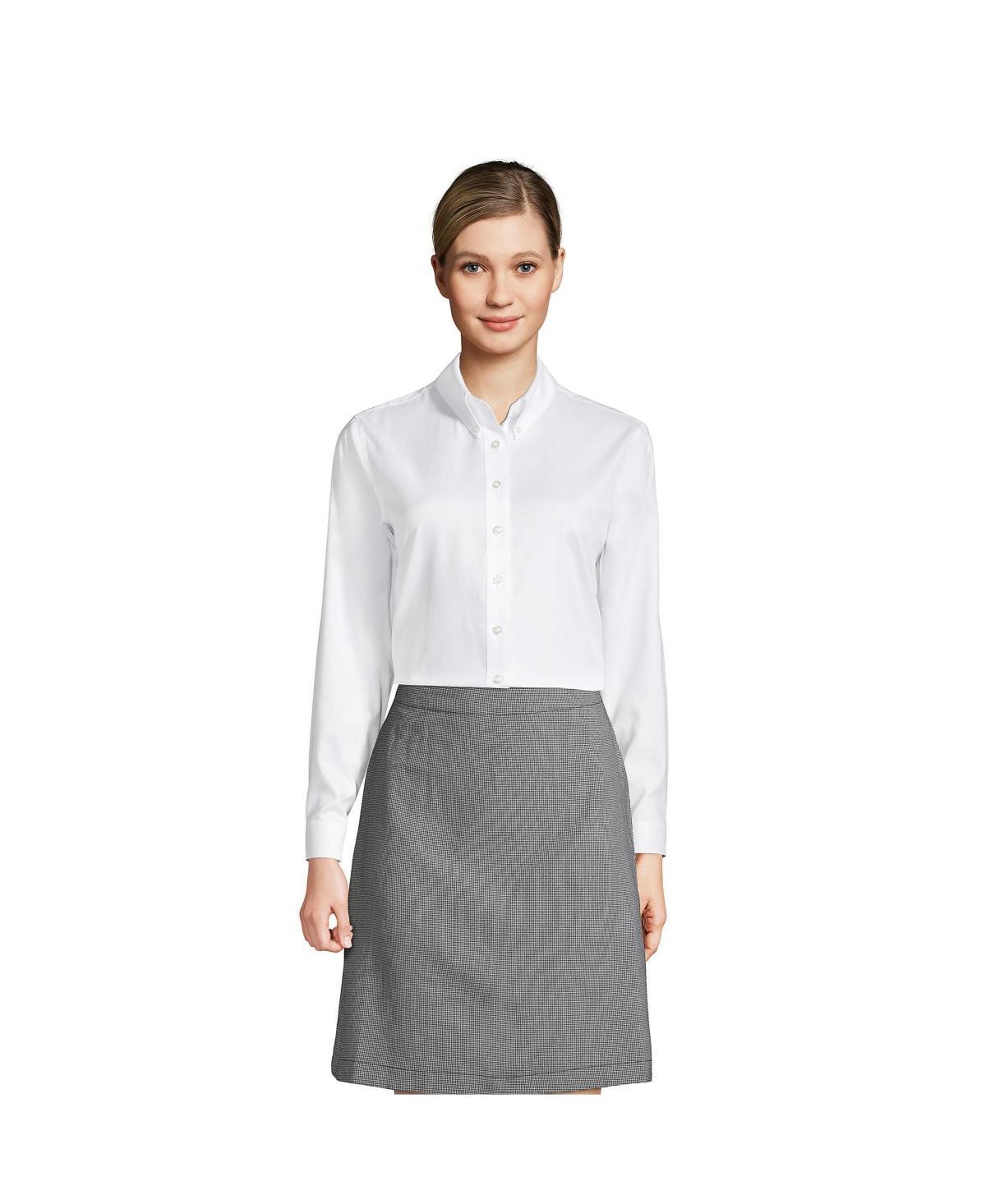 Lands End Womens School Uniform Long Sleeve No Iron Pinpoint Shirt Product Image