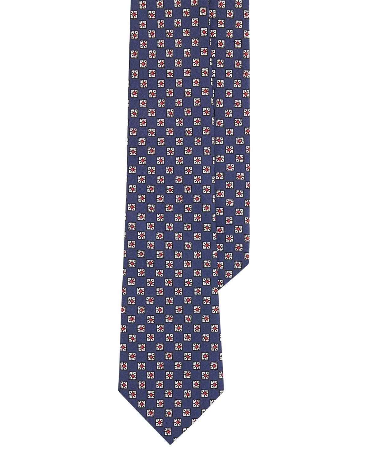 POLO RALPH LAUREN Printed Silk Twill Tie In Navy Product Image