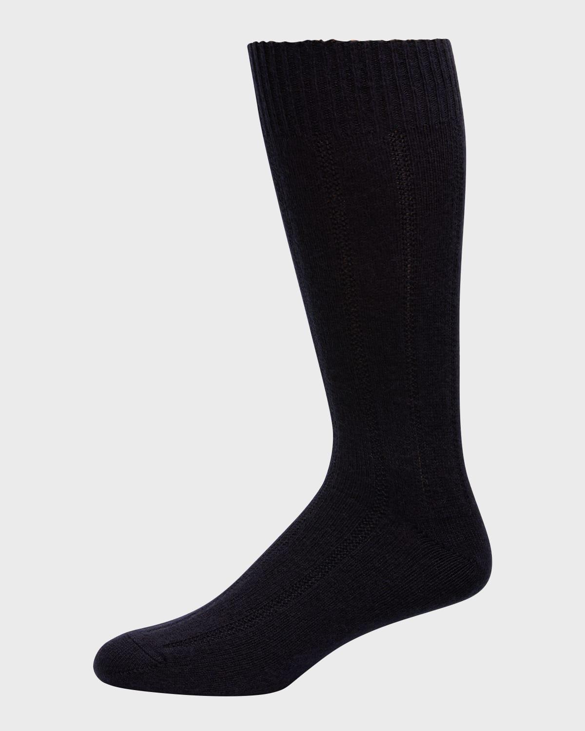 Mens Rib Cashmere Crew Socks Product Image