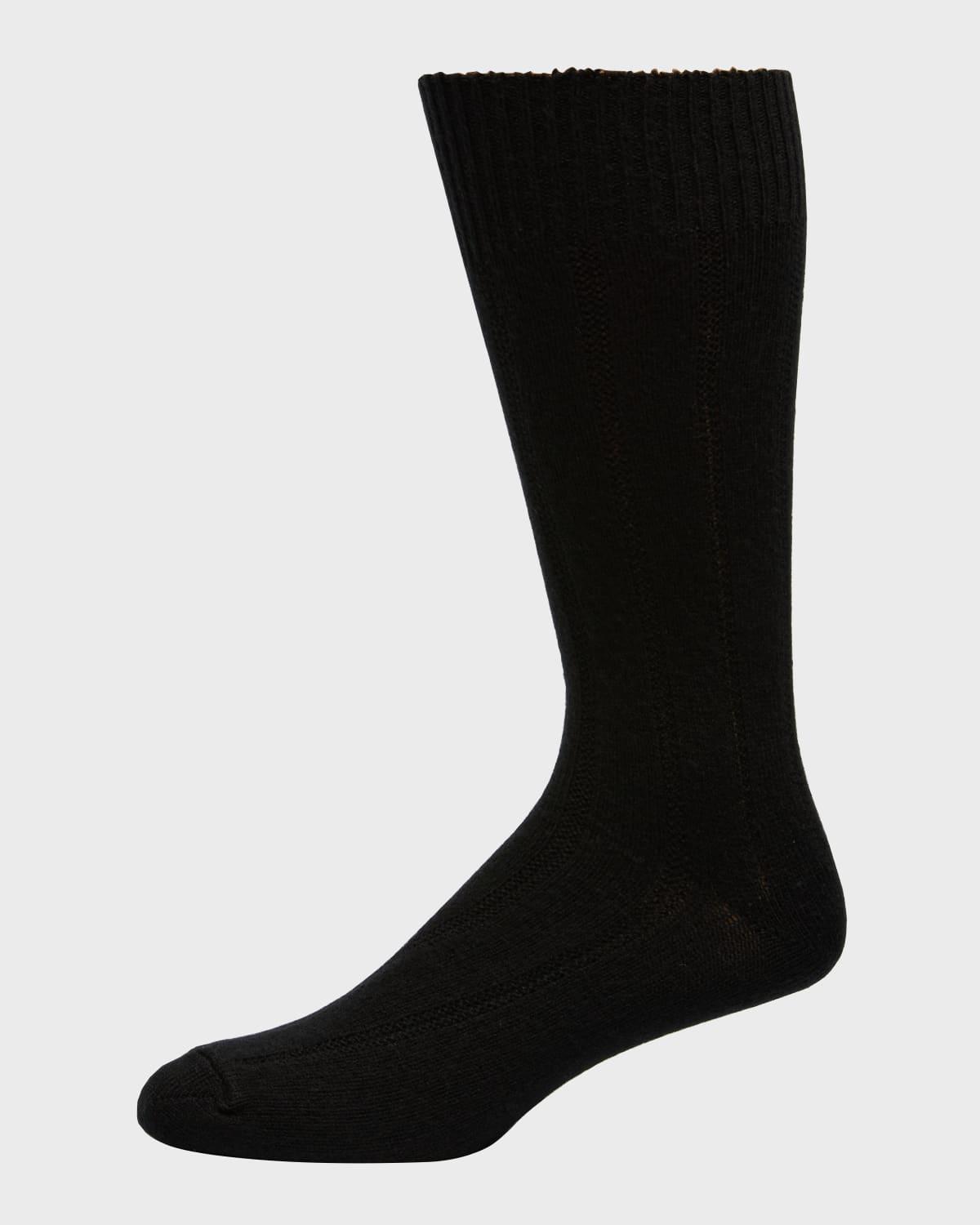 Mens Rib Cashmere Crew Socks Product Image