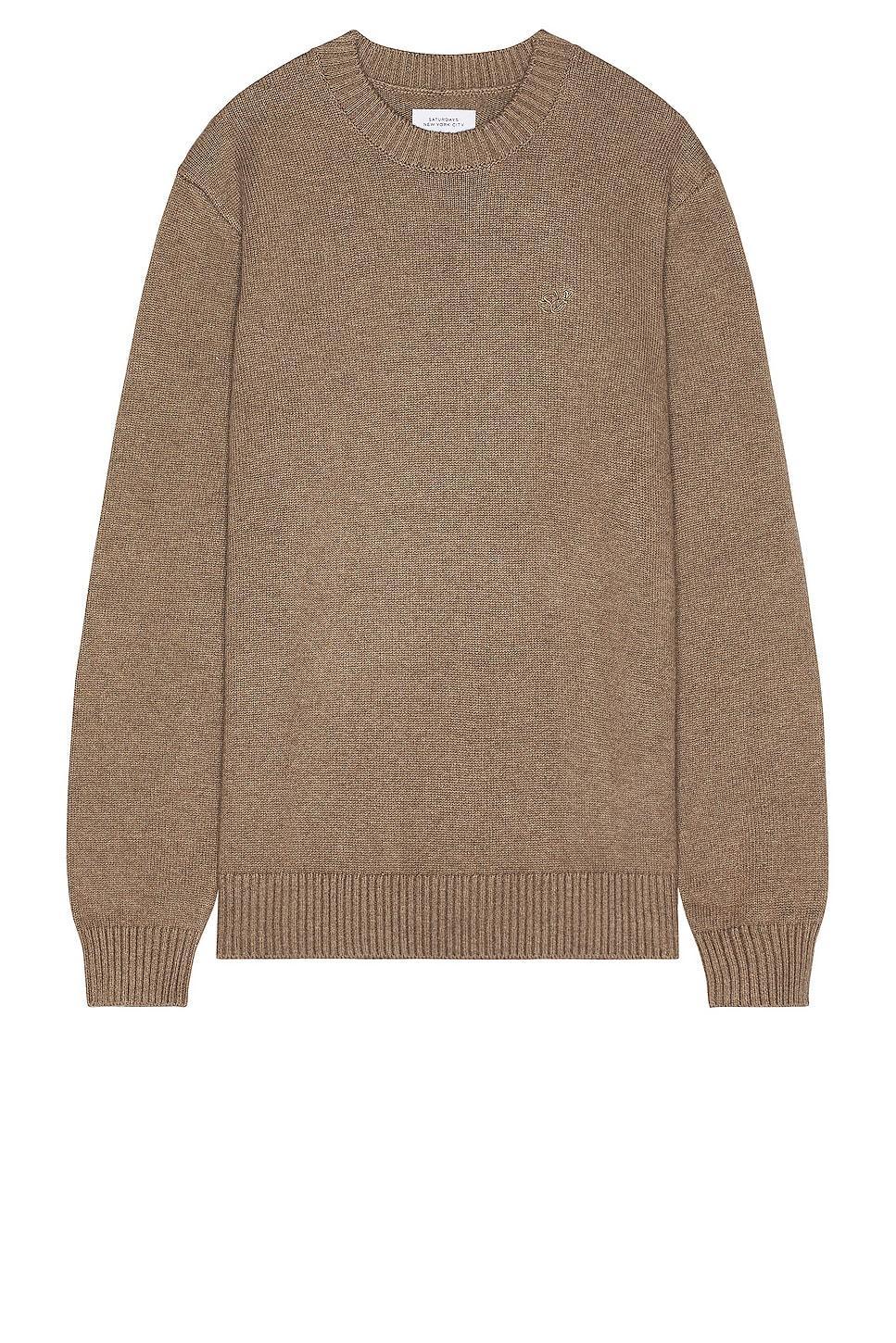 SATURDAYS NYC Greg Sweater in Bungee - Brown. Size S (also in ). Product Image