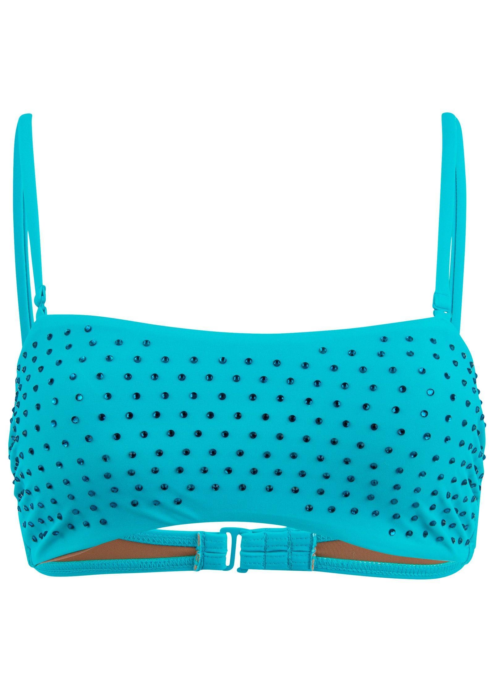 Rhinestone Bandeau Top - Aqua Reef Product Image